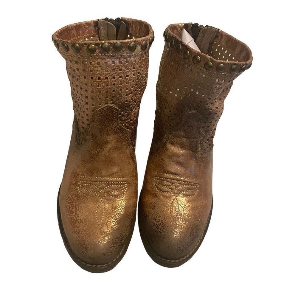 CIRCLE G Women’s Studded Cut Out Ankle Boots Toffee Size 6 SEE DESCRIPTION